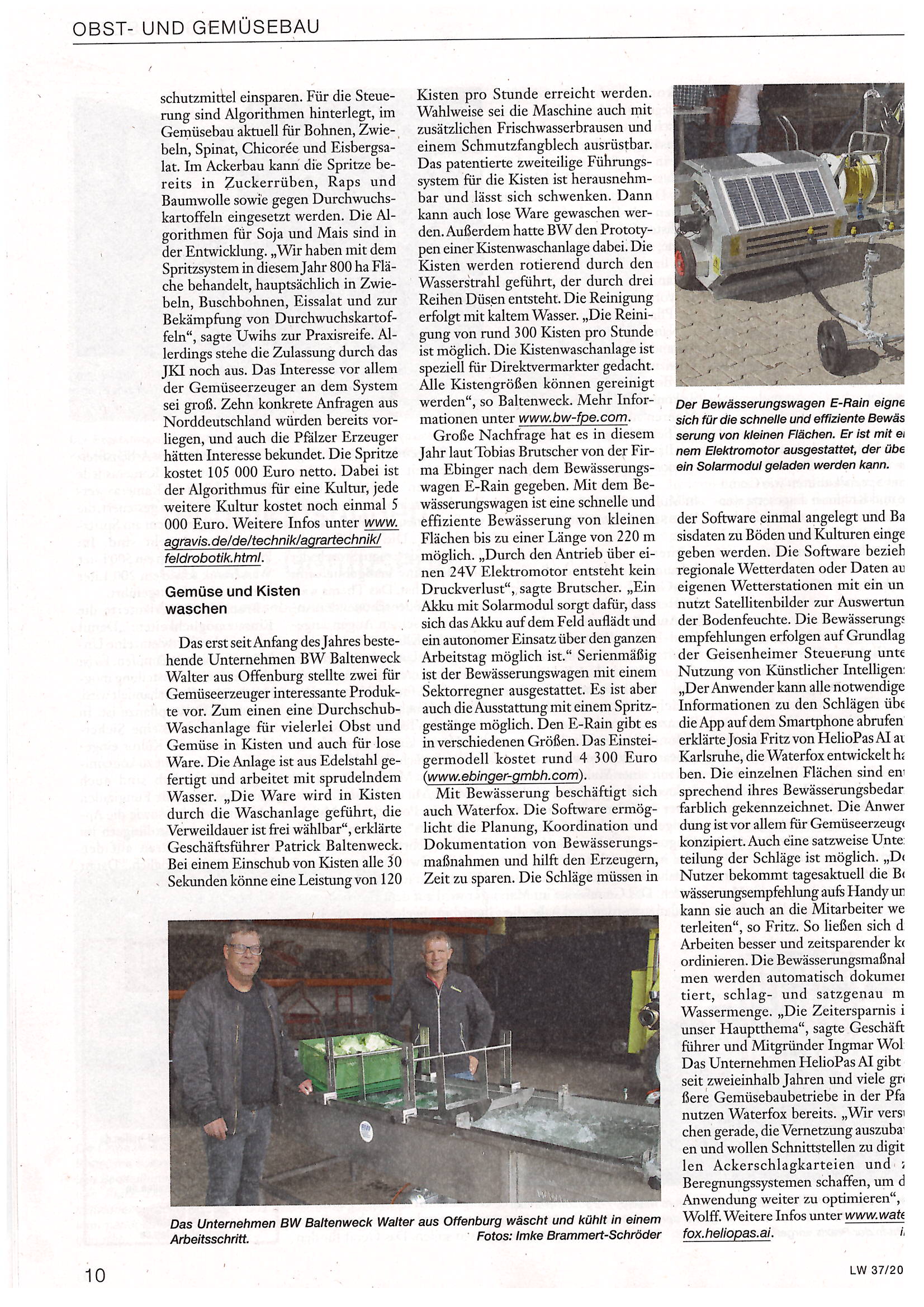 Landwirtschaftliches Wochenblatt Issue 37/2022 – Page 10